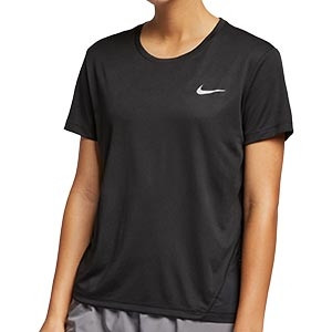 Camiseta Nike Miller mujer - Camiseta de entrenamiento para Mujer Nike Miler - negra - frontal