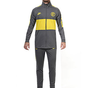 Chándal Nike Inter Milan entreno 2019 2020 Strike - Chándal entrenamiento Nike Inter de Milán Champions 2019 2020 - gris y amarillo - frontal