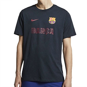 Camiseta algodón Nike Barcelona Core Match - Camiseta de algodón Nike del FC Barcelona 2019 2020 - azul marino - frontal