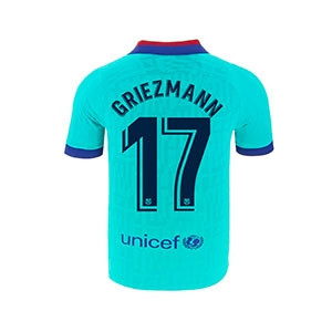 Camiseta Nike Griezmann 3a Barcelona 2019 2020 Stadium - Camiseta Antoine Griezmann Nike tercera FC Barcelona 2019 2020 - verde turquesa - trasera