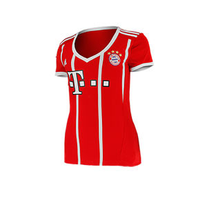 Camiseta mujer FC Bayern Múnich 17/18 - Camiseta oficial de chica de la primera equipación del Bayern 2017 - 2018 - Rojo - frontal