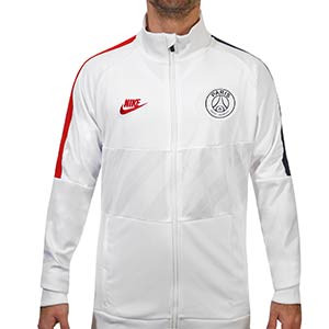 Chaqueta chándal Nike I96 PSG himno UCL 2019 2020 - Chaqueta chándal del himno Nike Paris Saint Germain Champions League 2019 2020 - blanca - frontal