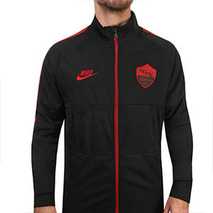 Chaqueta Nike AS Roma himno I96 19 2020 Champions - Chaqueta chándal del himno Champions League Nike AS Roma 2019 2020 - negra y roja - frontal