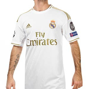 Camiseta adidas R Madrid Champions 2019 2020 - Camiseta adidas primera equipación Real Madrid Champions 2019 2020 - blanca - frontal