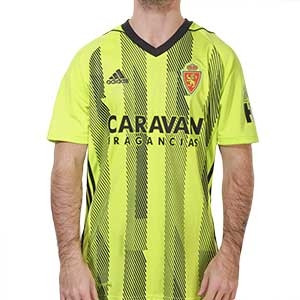 Camiseta adidas 2a Zaragoza 2019 2020 - Camiseta oficial adidas segunda equipación Real Zaragoza 2019 2020 - amarilla y negra - frontal