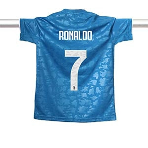 Camiseta adidas Ronaldo 3a Juventus niño 2019 2020 - Camiseta Cristiano Ronaldo infantil adidas tercera Juventus 2019 2020 - azul - trasera