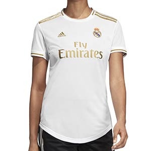 Camiseta adidas mujer Real Madrid 2019 2020 - Camiseta mujer adidas primera equipación Real Madrid 2019 2020 - blanca - frontal