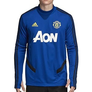 Sudadera adidas United entreno 19 2020 - Sudadera entrenamiento adidas Manchester United 2019 2020 - azul - frontal