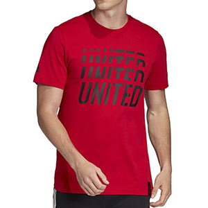 Camiseta adidas M United DNA Graphic - Camiseta de algodón manga corta adidas Manchester United - roja - frontal