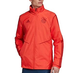 Chubasquero adidas Bayern All Weather 2019 2020 - Chubasquero adidas Bayern de Múnich 2019 2020 - rojo - frontal