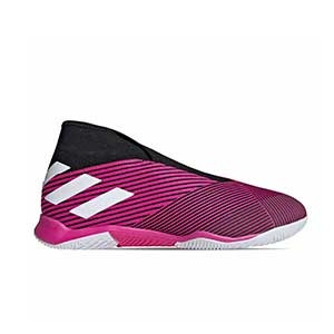 adidas Nemeziz 19.3 LL IN - Zapatillas de fútbol sala sin cordones adidas suela lisa IN - rosas - derecho