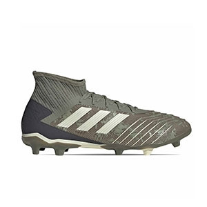 adidas Predator 19.2 FG - Botas de fútbol con tobillera adidas FG para césped natural o artificial de última generación - verde oscuro - derecho