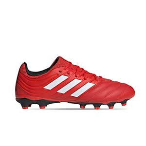 adidas Copa 20.3 MG - Botas de fútbol de piel adidas MG para césped natural o artificial - rojas y negras - derecho