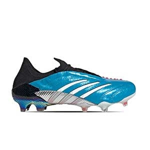 adidas Predator Archive FG - Botas fútbol piel canguro adidas FG para césped natural o artificial de última generación - azul celestes - derecho