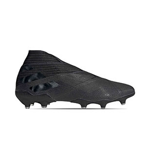 adidas Nemeziz 19+ FG - Botas fútbol sin cordones adidas FG para césped natural o artificial de última generación - negras - derecho