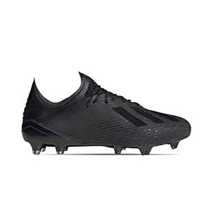 adidas X 19.1 FG - Botas de fútbol adidas FG para césped natural o artificial de última generación - negras - pie derecho