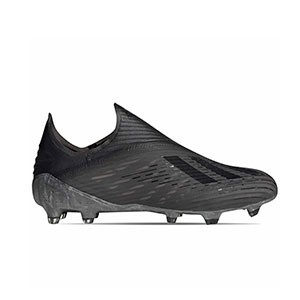 adidas X 19 + FG - Botas de fútbol sin cordones adidas FG para césped natural o artificial de última generación - negras - pie derecho