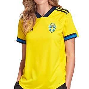 Camiseta adidas Suecia mujer 2019 2020 - Camiseta de mujer primera equipación selección sueca 2019 2020 - amarilla - frontal