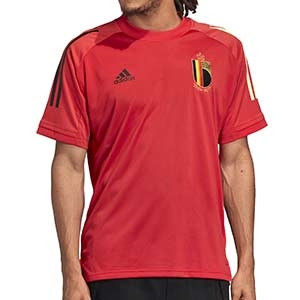 Camiseta adidas Bélgica entreno 2019 2020 - Camiseta de manga corta de entrenamiento selección belga 2019 2020 - roja - frontal