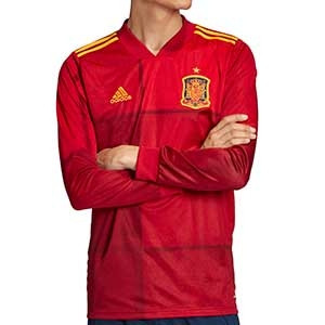 Camiseta manga larga adidas España 2019 2020 - Camiseta de manga larga de la primera equipación selección española 2019 2020 - roja - frontal