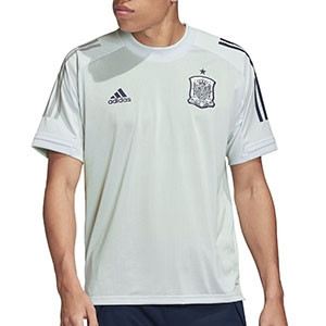 Camiseta adidas España entreno 2019 2020 - Camiseta de manga corta de entrenamiento selección española 2019 2020 - verde mente - frontal