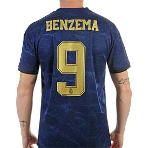 Camiseta adidas Madrid 2a Benzema 2019 2020 - Camiseta Benzema adidas segunda equipación Real Madrid 2019 2020 - azul marino - trasera