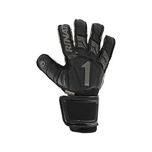 Rinat Uno Alpha Black - Guantes de portero césped artificial Rinat corte Ergonómico - negros - frontal derecho