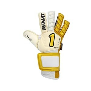 Rinat Egotiko Quantum Pro - Guantes de portero Rinat corte Negative-Roll - blancos y dorados - frontal