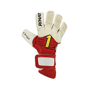 Rinat Kraken Spekter Pro - Guantes de portero profesionales Rinat corte Ergo-Roll - rojos y blancos - frontal derecho