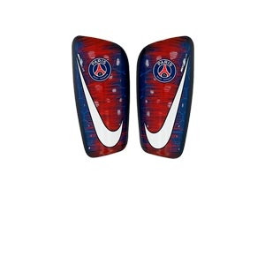 Espinilleras PSG Mercurial Lite 18 - 19 - Espinilleras de fútbol Nike PSG con mallas de sujeción 2018 - 2019 - azules - frontal